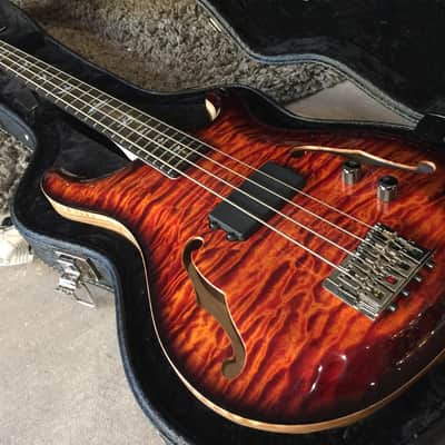 PRS Private Stock #5913 January 2016 GOTM Hollowbody Bass 4 - Electric Tiger Smoked Burst (152) image 11