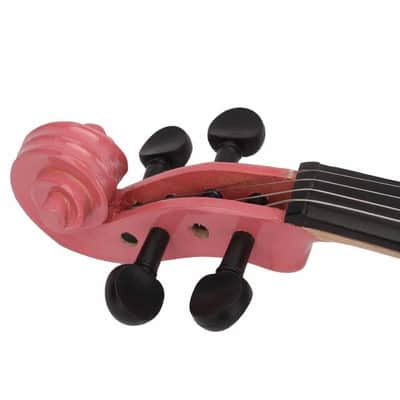 1/4 Violin Set for Kids Basswood Pink Acoustic Violin Fiddle for Kids image 3
