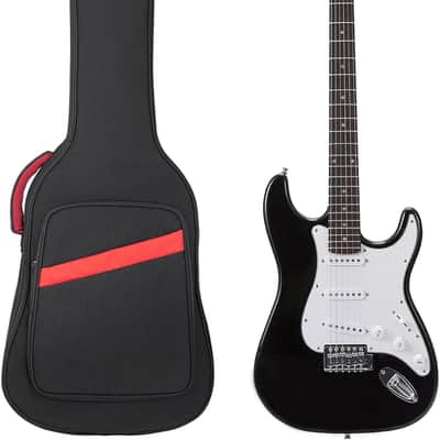 Electric Guitar Bag 7mm Padding Electric Guitar Case, 39 Inch Electric Guitar Gig Bag Backpack with Neck Strap and Pockets, Black image 1