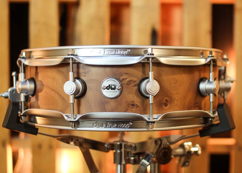 DW 4x14 Collector's SonicPly Natural Hard Satin over Elm Burl Snare Drum - SO#1424832 image 1