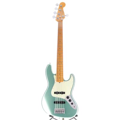 Fender Certified Pre-Owned American Professional II Jazz Bass V, Maple Fingerboard, Mystic Surf Green (J10) (06699) image 5