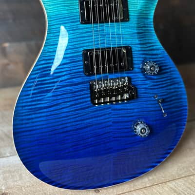 PRS Wood Library Custom 24 Blue Fade 10 Top Brazilian Rosewood Fretboard 58/15lt Korina Back 411447 image 2