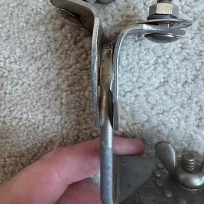 Slingerland Cloud Badge era Radio King Rack Tom Drum Arm Mount Part 30s - Nickel image 9