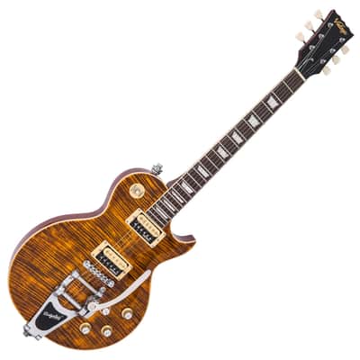 Vintage V100AMB ReIssued w/Bigsby Flamed Amber image 2