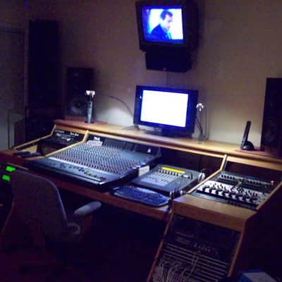 Oak Studio Desk with Racks/Patchbay/Monitor Bridge image 8