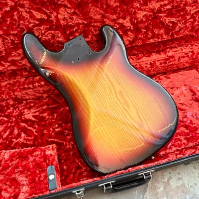 LEFTY! -Fender Precision bass body 1975 - Sunburst original vintage USA left handed LH image 2