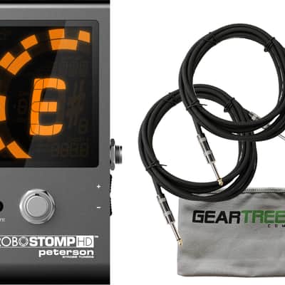 Peterson SS HD StroboStomp HD Stompbox Strobe Tuner w/ Polish Cloth and 2 Cables image 1