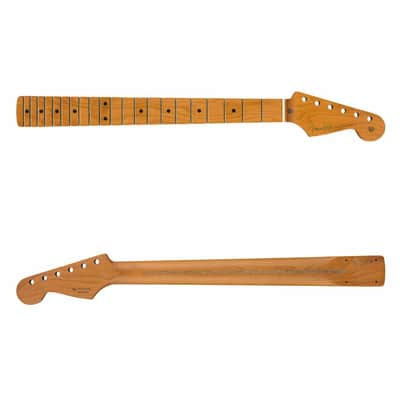 Fender Roasted Maple Vintera Mod 50's Stratocaster Neck, 21 Medium Jumbo Frets, 9.5", "V" Shape image 1