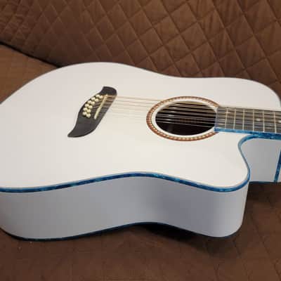 Oscar Schmidt OD312CEWH Dreadnought Cutaway Style Mahogany Neck 12-String Acoustic-Electric Guitar image 16