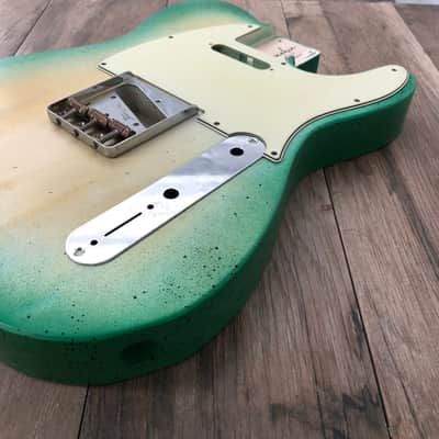 FRANCHIN Mars guitar body Apple Green Burst Sunburst 100% Nitro Lacquer VOS SS Poplar Telecaster-Tele-T-Style Made in Italy - Stock piece #23070626 Bild 6