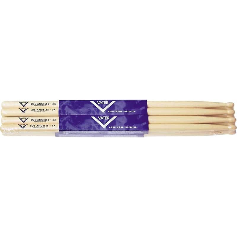 Vater Los Angeles 5A Hickory Drum Sticks 4-Pair Pack image 1