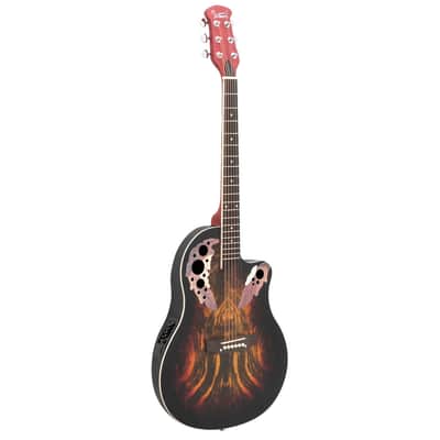 Glarry 41 inch Full-Size Cutaway Acoustic-Electric Guitar Grape Voice Hole Spruce Top Round Back 2020s - Sunset Color image 20