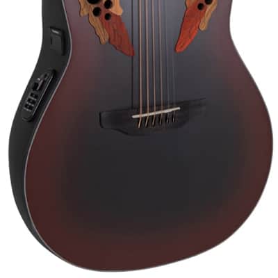 Ovation CE44 Celebrity Series Elite Mid-Depth Acoustic-Electric Guitar Reverse Red Burst image 2