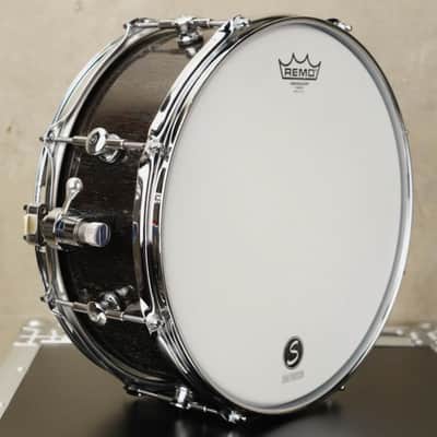 Sugar Percussion 14x6 Mahogany (Black Dyed) stave snare drum image 6