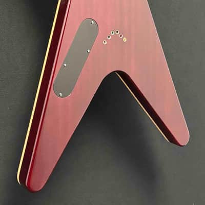 Dean - USA - ML - Patents Pending - Flame Top - Trans Cherry Sunburst - DiMarzio Super Distortion Pickups - Chrome Hardware - Brass V Plate - OHSC - Call for Best Price !!! image 9