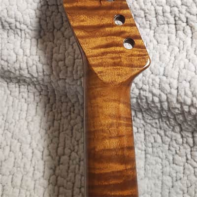 Spectacular USA made,Roasted flame maple neck,Rosewood FB. Killer flame maple head stock.  No fret tangs. Rounded edges. Made for a Tele body #MRT-40P-" You never felt frets like this. image 7
