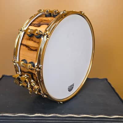 Sonor SQ2 Snare, 14x5.5, Heavy Beech, African Marble w/ Gold Hardware image 2