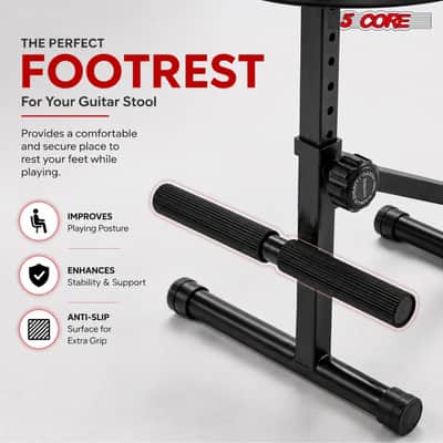 5 Core Guitar Stool 4 Inch Padded Drum Throne Adjustable Musician Seat for Drummers Guitarist image 8
