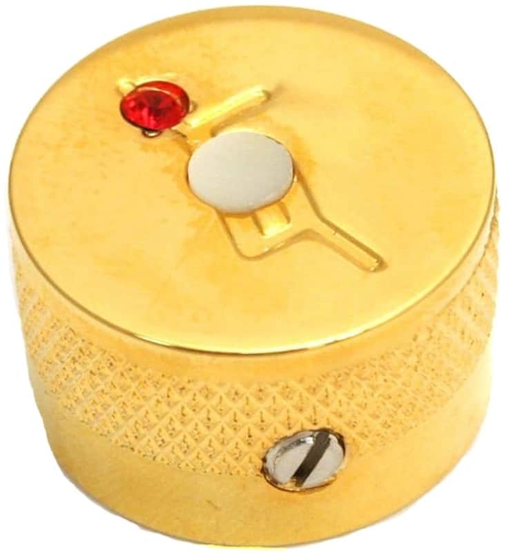Gretsch Jewel G Logo 1/4" Solid Shaft Guitar Knobs, (4) Gold 922-1026-000 image 1