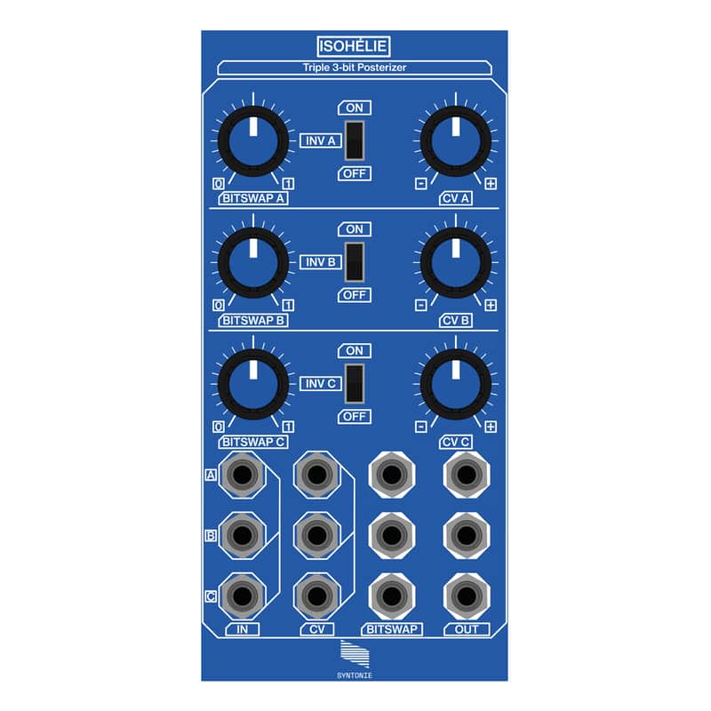 Syntonie Isohelie - Triple 3-Bit Posterizer Eurorack Video Module image 1