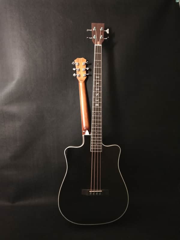 Busuyi Guitar 4 String Bass 6 String Lead Acoustic, Travel Acoustic Guitar with  Hard Case image 1