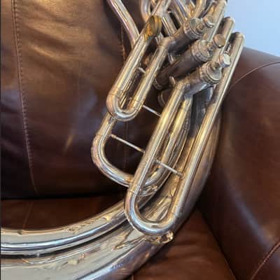 Silver Conn 20K BBb Sousaphone with case, neck, and bits image 4