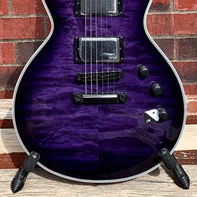 ESP LTD Deluxe EC1000 LEC1000QMSTPSB Quilt Maple See-Thru Purple Burst Guitar image 6