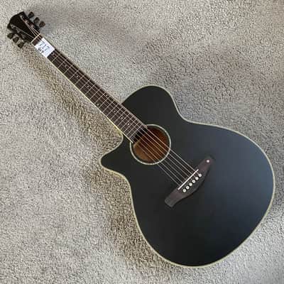 Black Left Handed Acoustic Guitar, Spruce Plywood Top Body, Mahogany Neck image 1