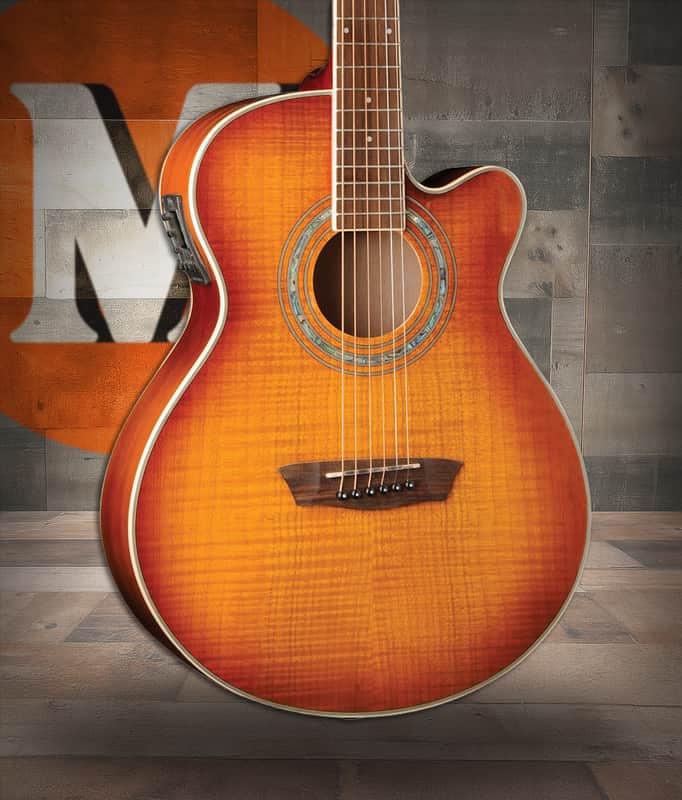 Washburn EA15 Festival Series Mini Jumbo Cutaway Acoustic Electric Guitar - Ice Tea Burst (EA15ITB-A-U) image 1