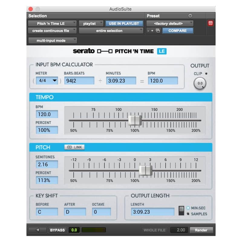 Serato Pitch n Time LE 3 Time Stretch for Pro Tools and Logic (Card) image 1