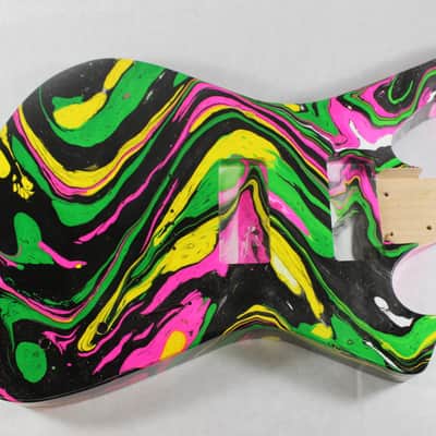 Swirled 7 String Fireman Guitar body Hipshot fits Ibanez RG Necks P713 image 1