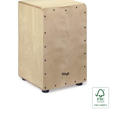 Stagg Cajon Drum Birch Wood, Natural With Padded Bag Case image 2