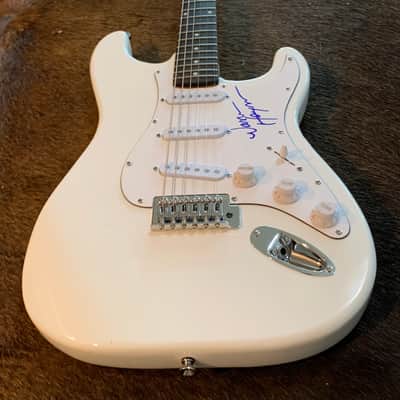 Fender Squier Stratocaster signed by Warren Haynes White image 5