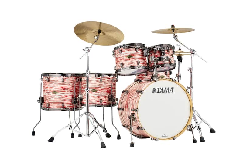 Tama WBR52LBNS-RWO Starclassic Walnut/Birch Duracover Wrap Shell Kit 5 pcs - Red &amp; White Oyster/Black Nickel HW image 1