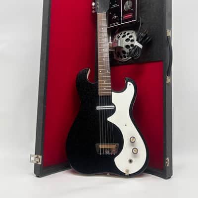Silvertone Model 1448 With Case Amp! 1960's - Black Sparkle Bild 1