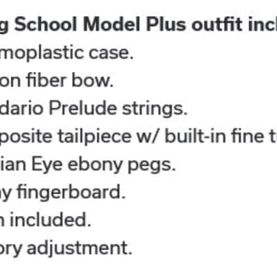 Knilling 112VN44+ School Model Plus 4/4 Full size Violin w/Thermoplastic case, Carbon Fiber bow NEW image 2
