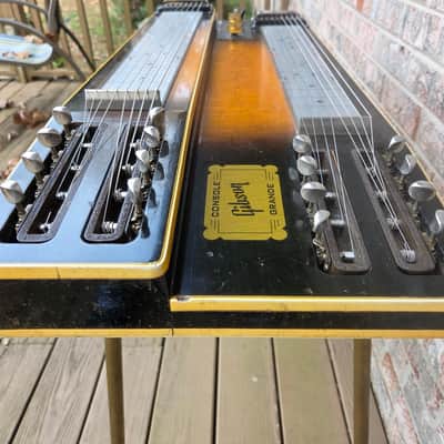 Vintage 1953 Gibson Grande Console Double Neck, Double Eight Steel Guitar w/ Original Legs, Hardshell Case! image 8