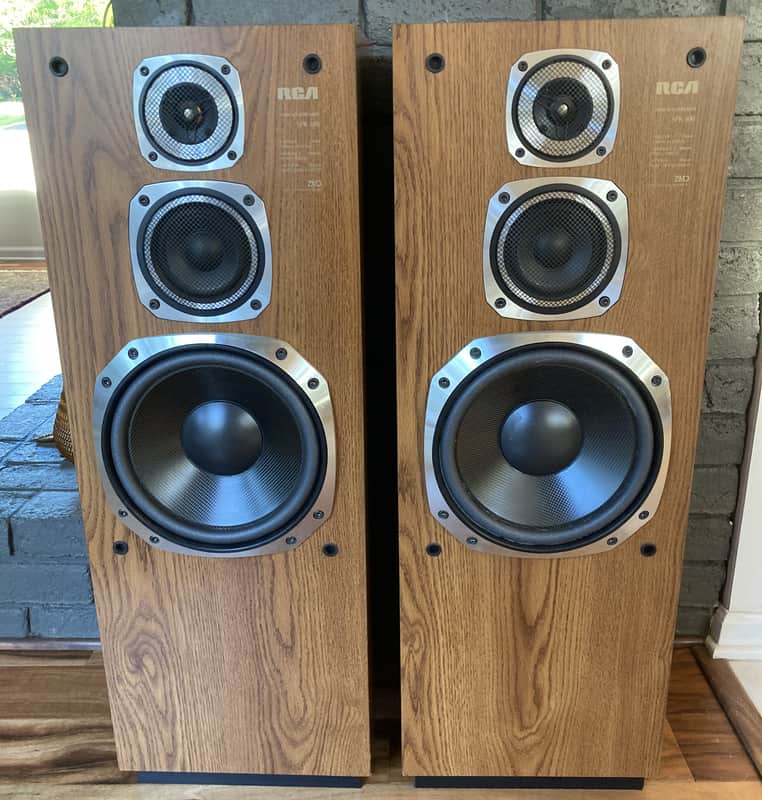 Vintage Pair of RCA Dimensia SPK500T Speakers New Foam Surrounds Mid-80's image 1