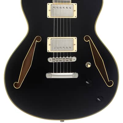 D'Angelico DAEMDCTSBKSNS EXCEL MINI DC TOUR Double Cutaway Semi-Hollow Body 3 Piece Maple/Walnut/Maple Neck 6-String Electric Guitar w/Gig Bag image 5