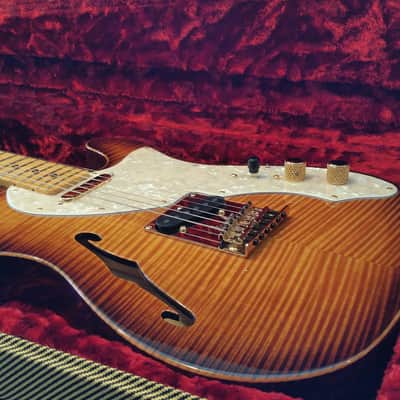 Fender American Select Telecaster Thinline with Gold Hardware 2013 Violin Burst image 4