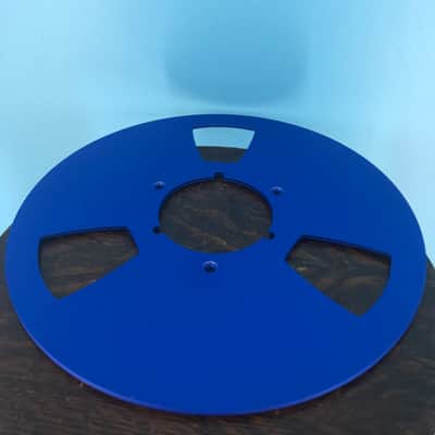 Burlington Recording 10.5" BLUE Aluminum NAB Metal Flanges with 1/4" Hardware image 2