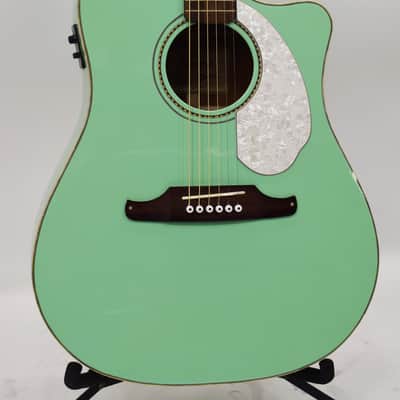 Fender Sonoran SCE Acoustic Guitar, Surf Green w/ Matching Headstock image 2