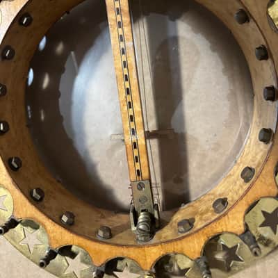 Vintage La Scala Grande Tenor Banjo w/ Original Case Ornate Inlays image 20