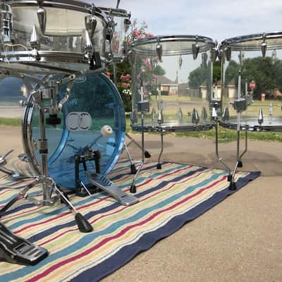 7 piece Vintage Zickos Clear Acrylic Drum Set  w/ matching Snare image 9