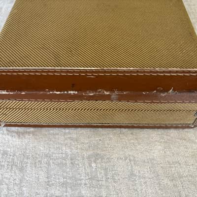 1990’s Fender Tweed Hardshell Case Fits Stratocaster / Telecaster Plush Red Interior image 14