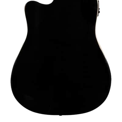Jasmine JD39CE-BLK Dreadnought Acoustic Electric Guitar. Black Finish image 3
