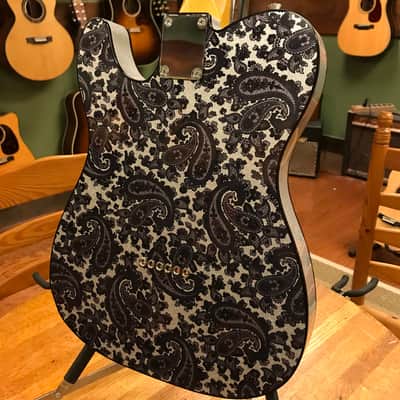 Crook Baritone Telecaster Black Paisley Silver Sparkle Matching Headstock image 22