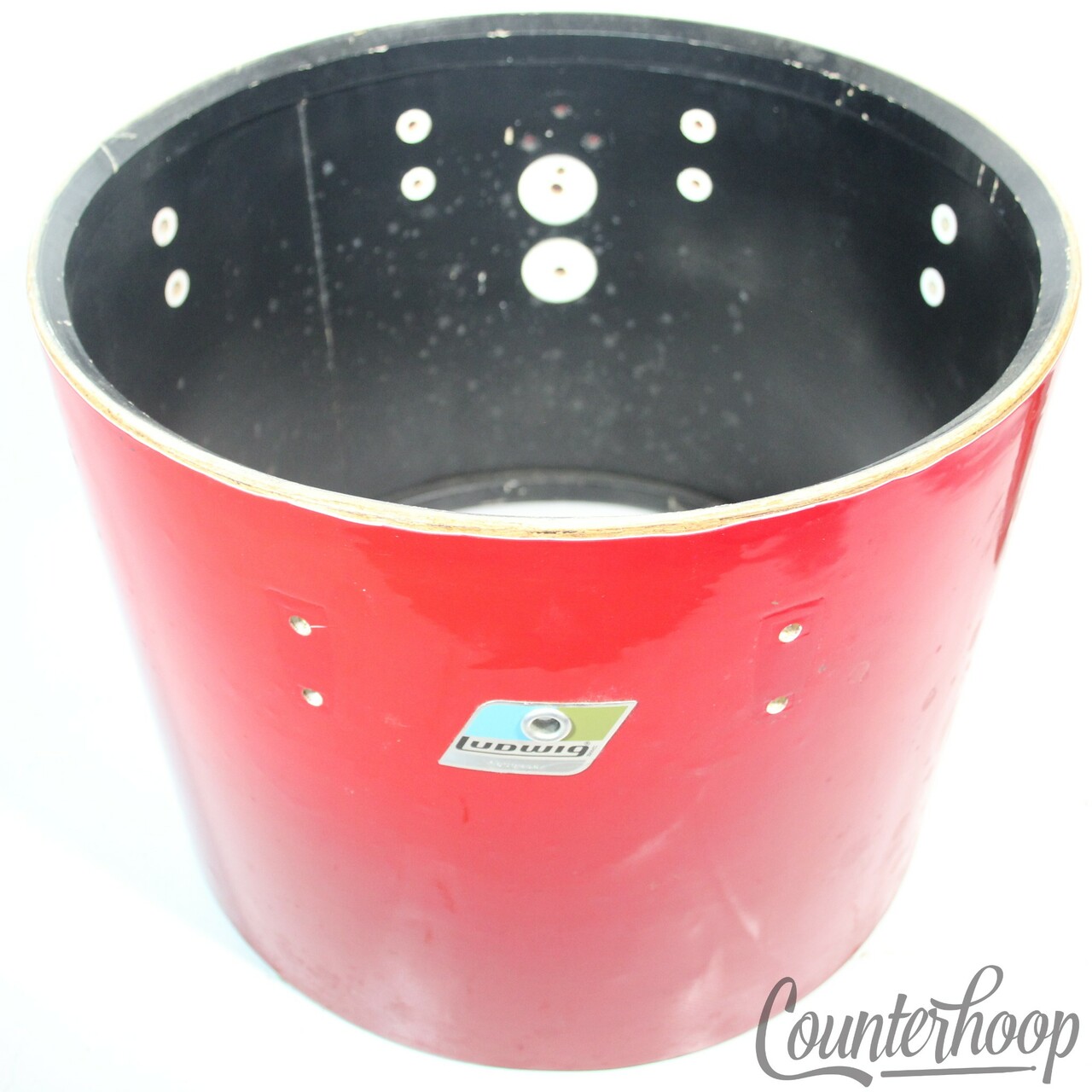 Ludwig 12x15" Concert Tom 3Ply Drum Shell Red Cortex Wrap Vintage 70s Blue/Olive — main photograph
