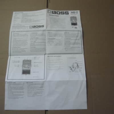 Boss original INSTRUCTIONS for GE-7, CS-3, and NS-2 (NO pedals, NO boxes, NO other items) 2010s (copyright years, 2010, 2015, and 2016) - white matte paper - black print, black graphic image 19