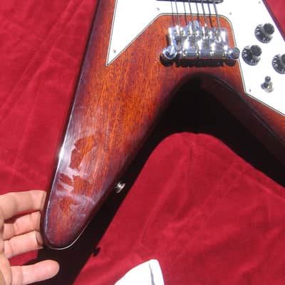 Gibson Epiphone FLYING V BASS guitar 1998 BROWN one off custom factory color, 51st & ONLY ONE made! image 4
